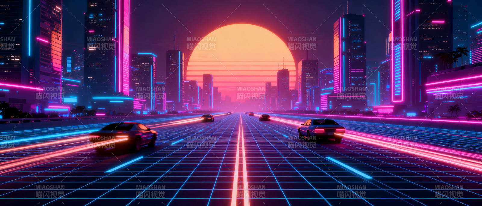 霓虹都市夜景图片