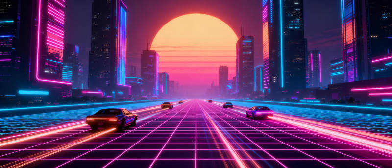 霓虹都市夜景图片