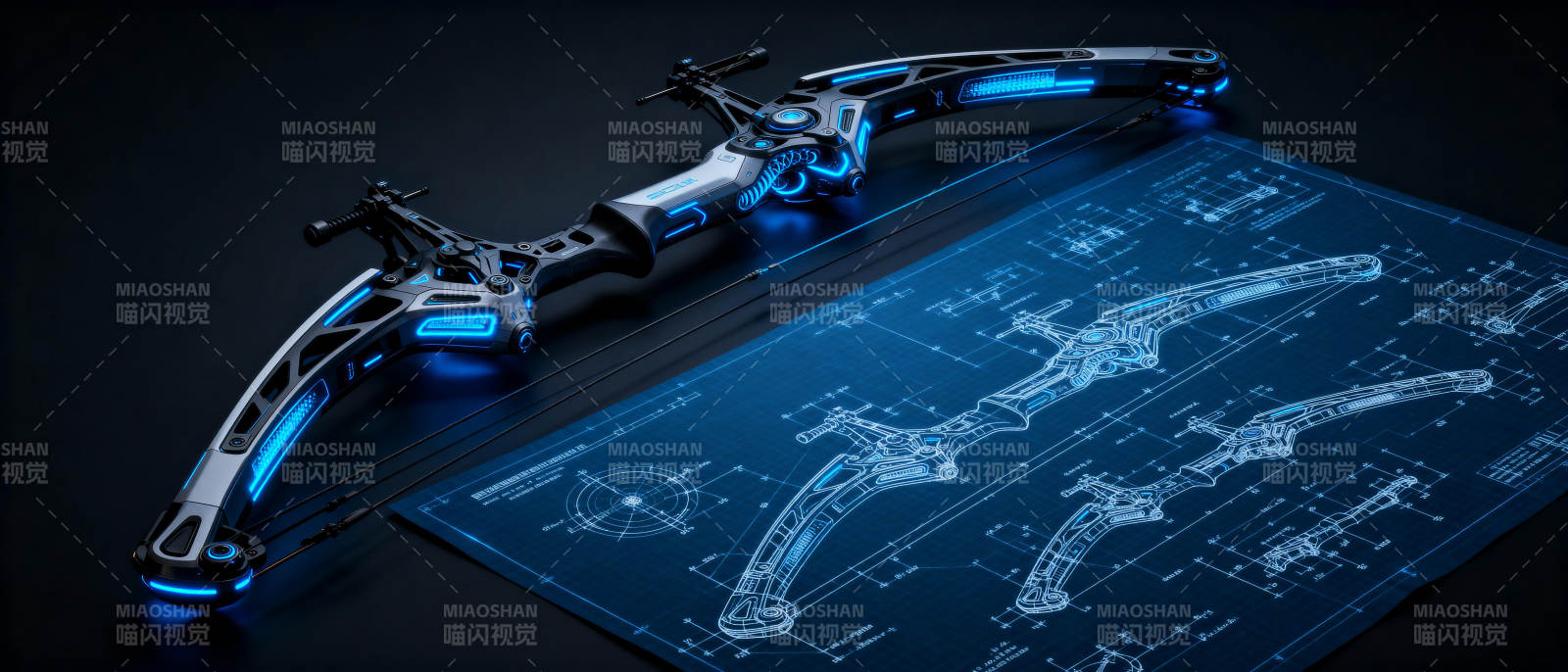 未来科技弓设计图图片