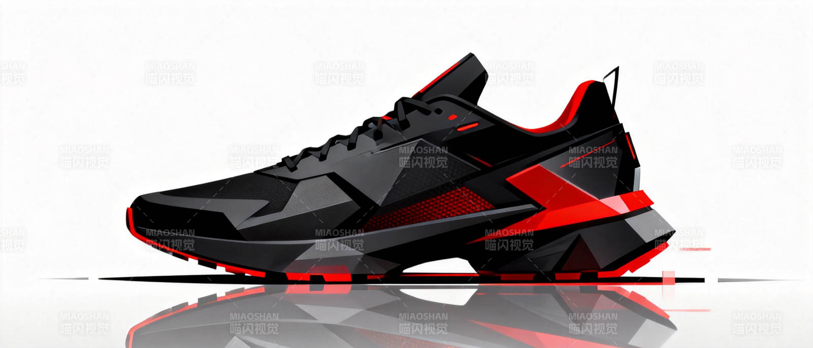 黑红运动鞋设计图片