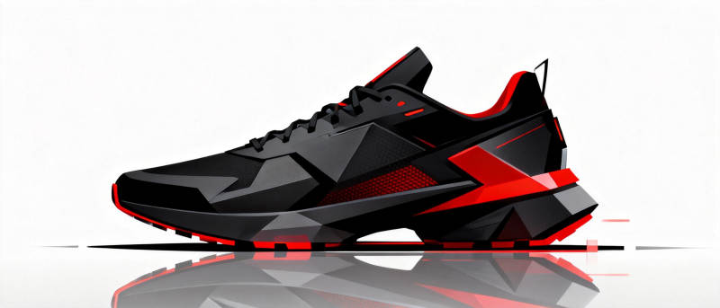 黑红运动鞋设计图片