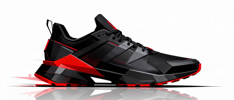 黑红运动鞋设计图片