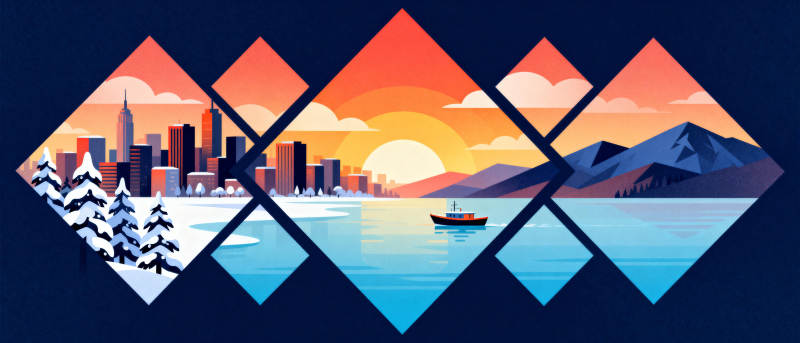 城市湖光山色图片