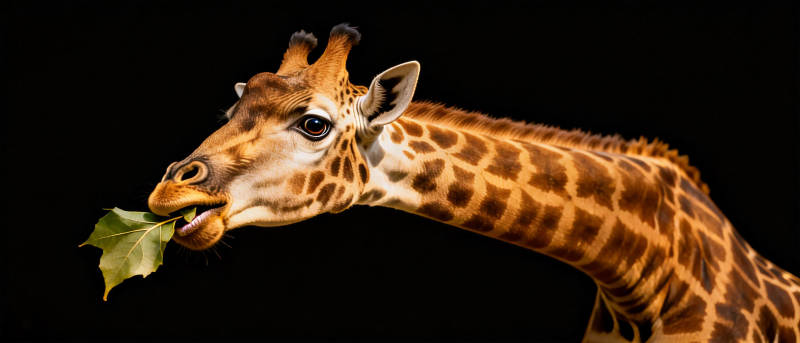 长颈鹿吃树叶图片