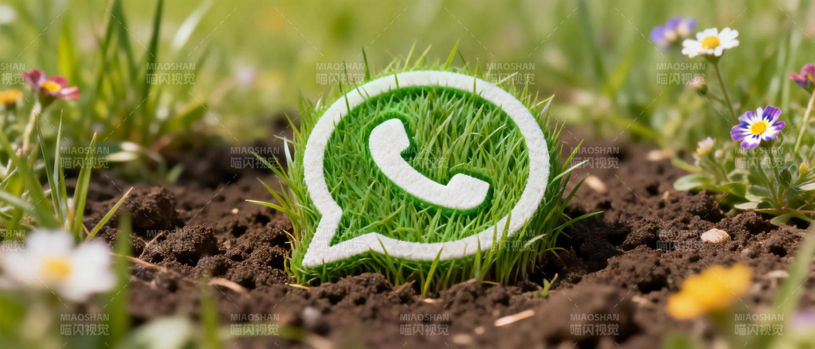 WhatsApp绿草图标图片