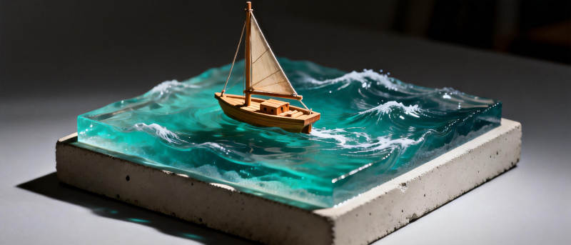 帆船逐浪模型图片