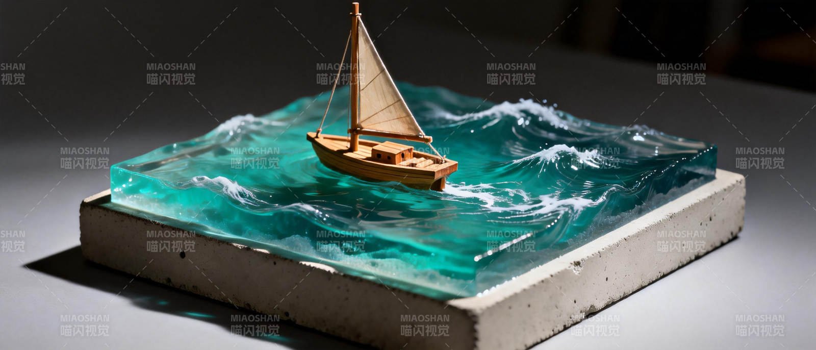 帆船逐浪模型图片