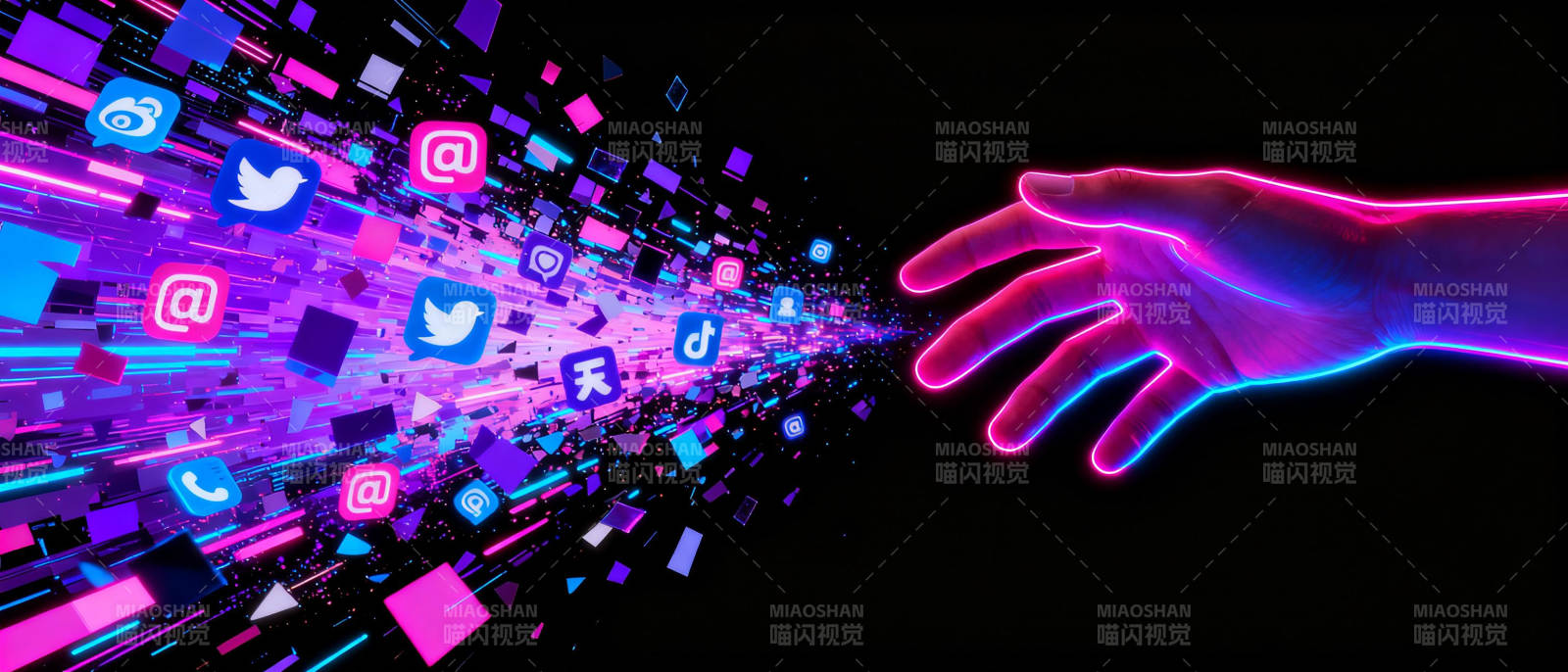 数字之手触碰未来图片