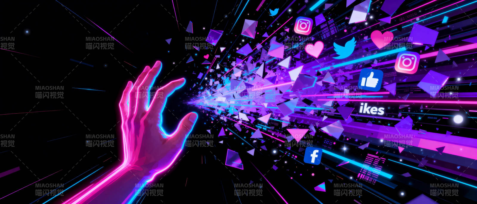 数字之手触碰未来图片