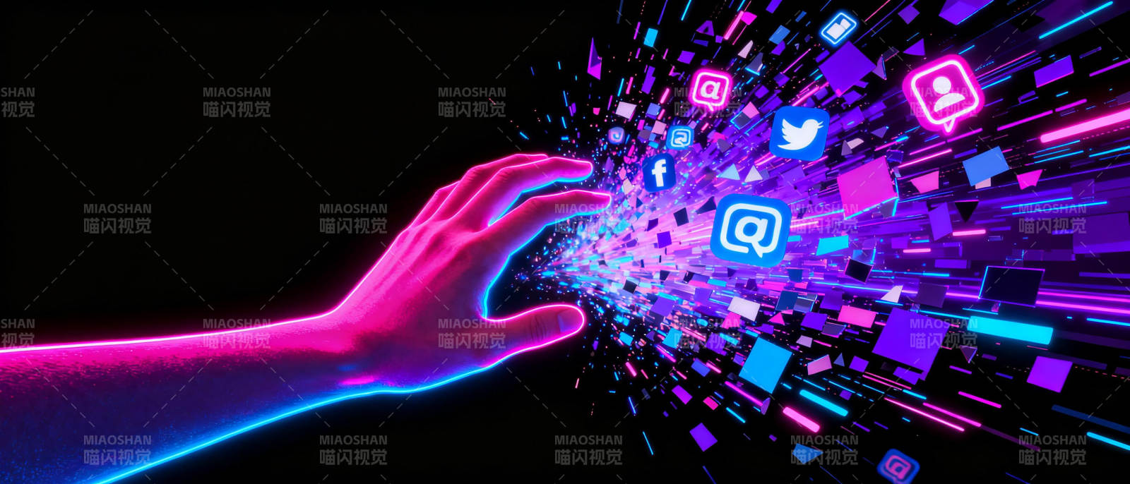 数字之手触碰未来图片