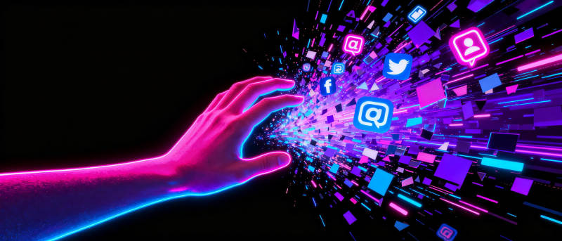 数字之手触碰未来图片