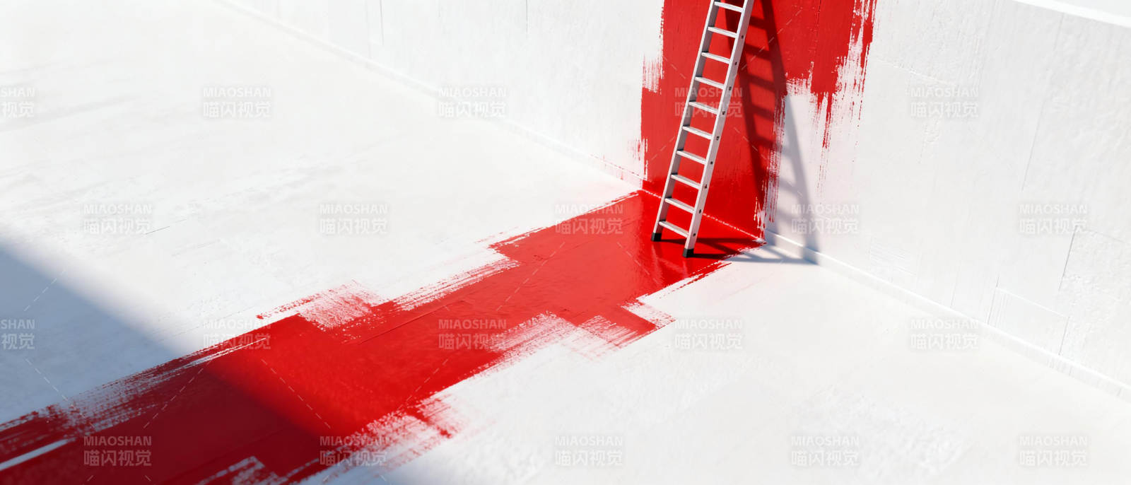 红墙梯影图片