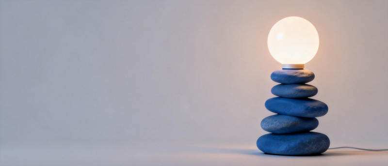 石灯静谧光图片