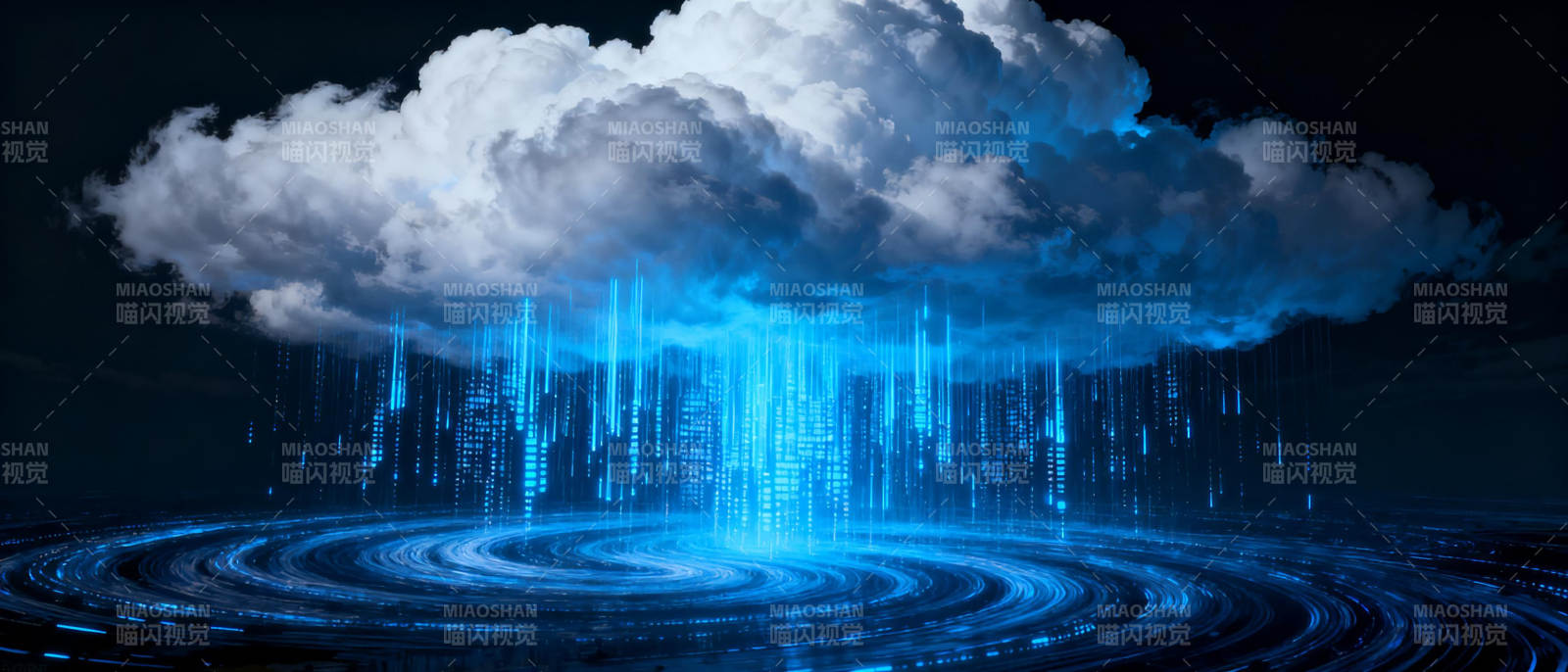 蓝光雨云奇景图片