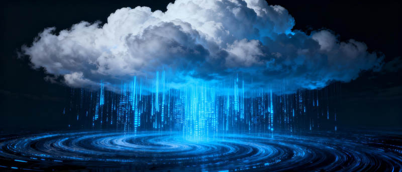 蓝光雨云奇景图片