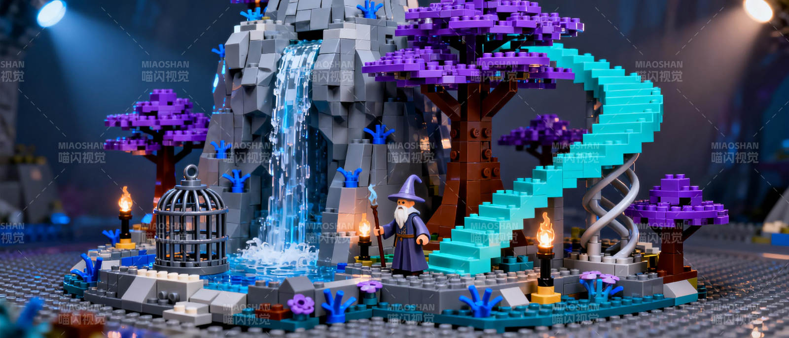 乐高奇幻森林瀑布图片