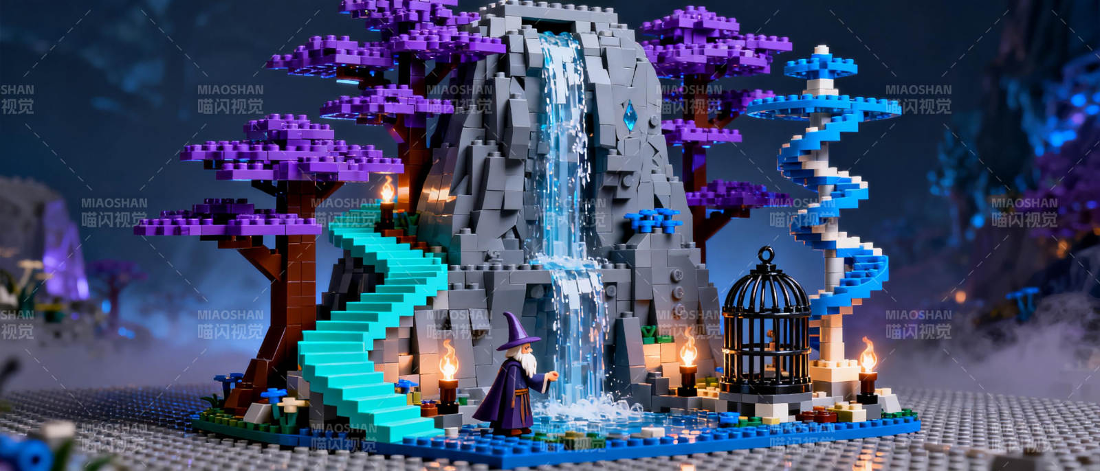 乐高梦幻瀑布森林图片