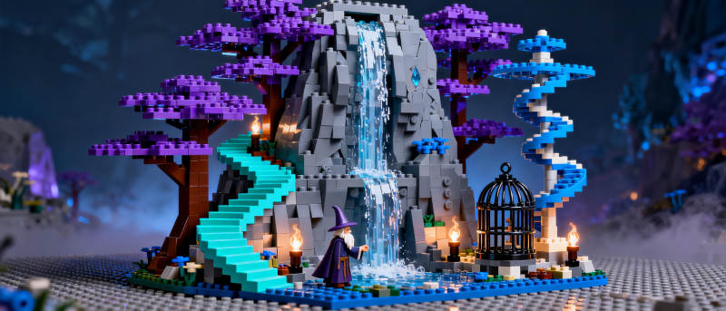 乐高梦幻瀑布森林图片