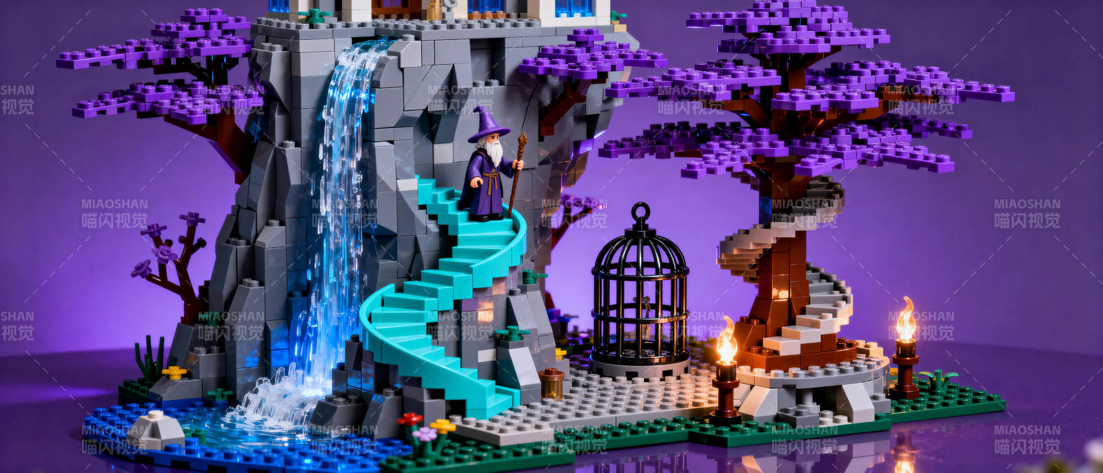 乐高奇幻瀑布城堡图片