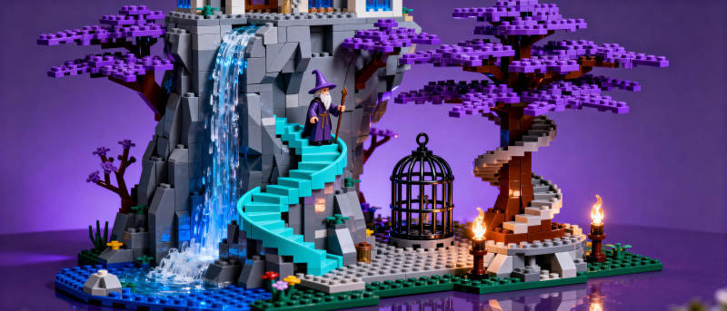 乐高奇幻瀑布城堡图片