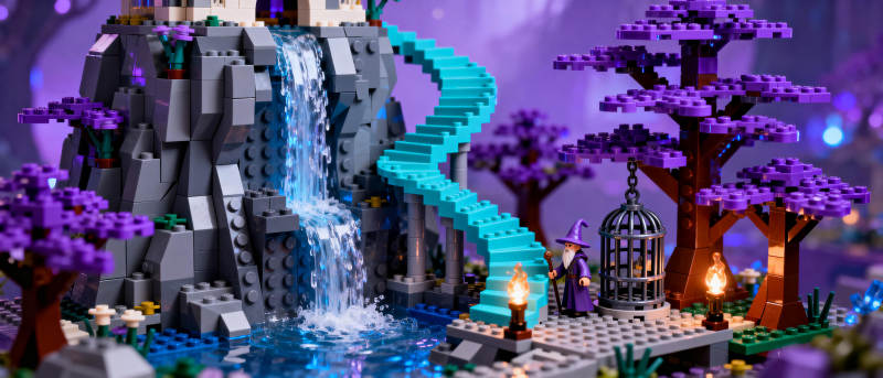 乐高奇幻森林瀑布图片
