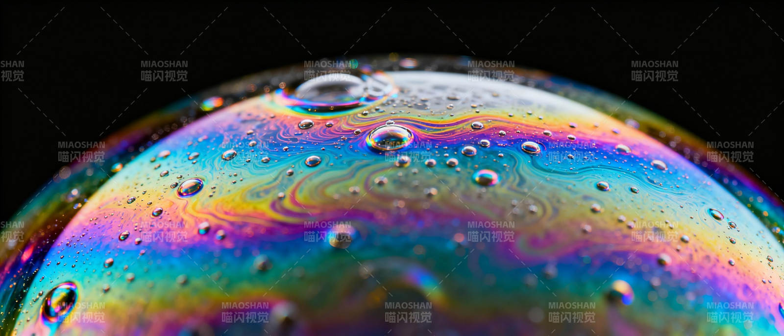 彩虹泡泡特写图片