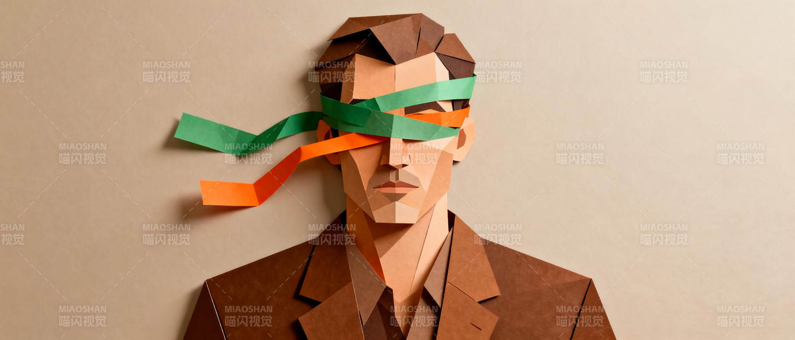 折纸盲眼男子图片