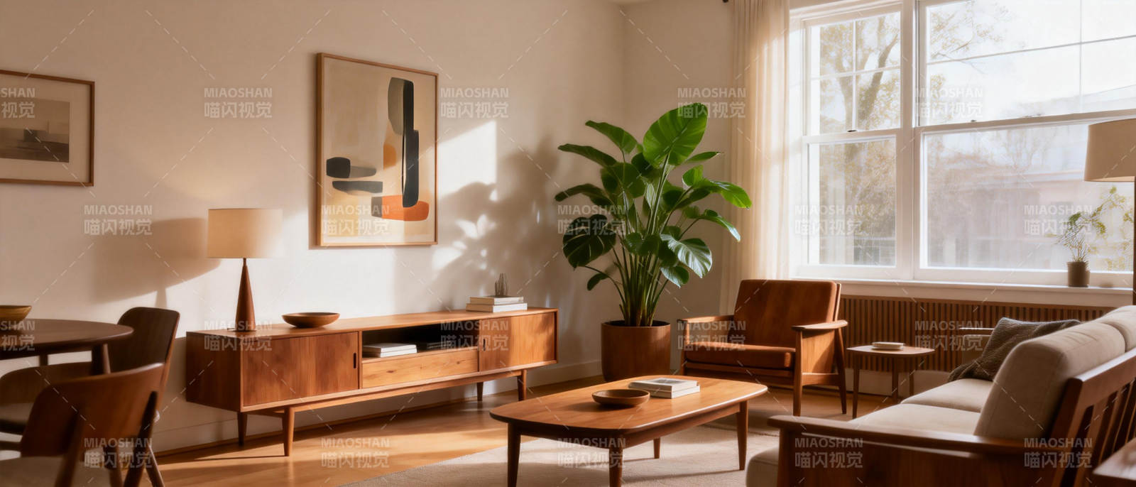 温馨现代客厅一角图片