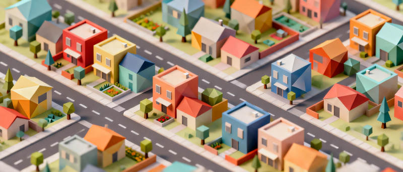 彩色小屋街道图图片