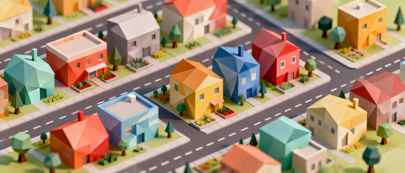 彩色小屋街道图图片