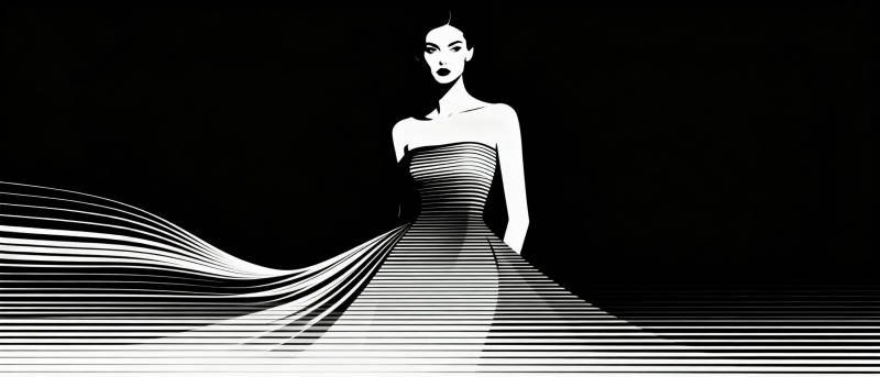 黑白礼服的优雅线条图片