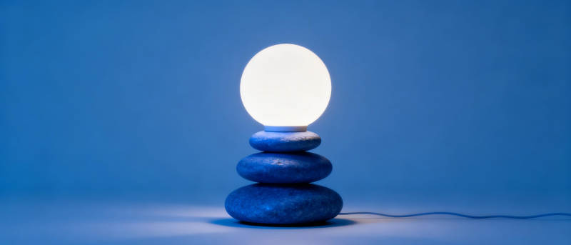 石灯静谧夜光图片