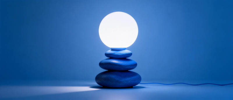 静谧蓝光石灯图片