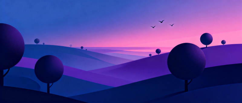 紫霞暮色山野图片