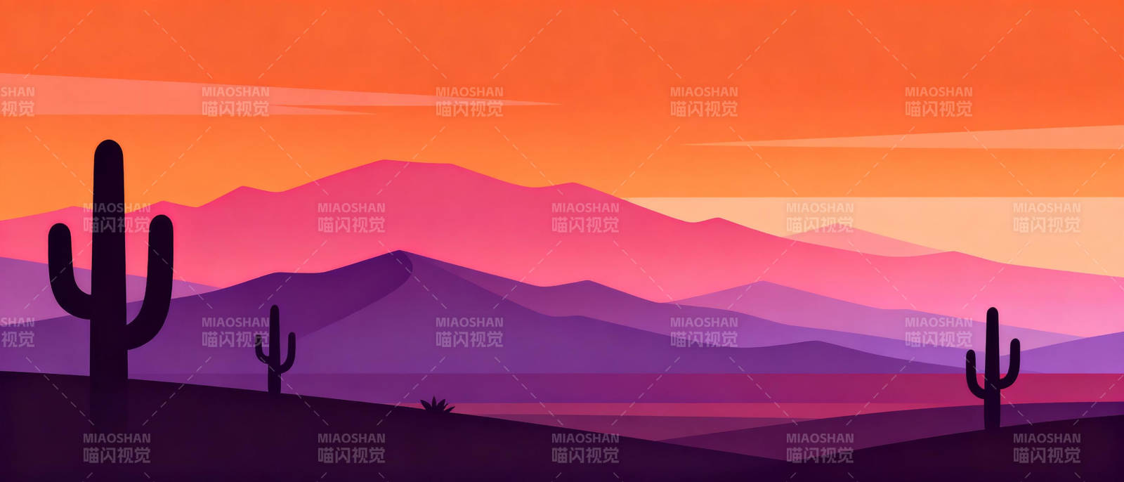 沙漠日落风光图片