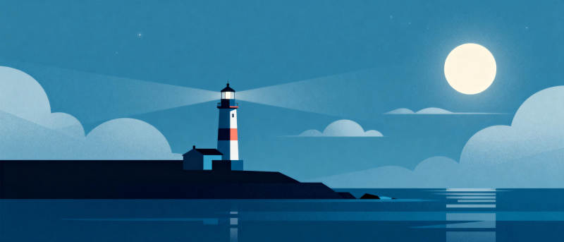 月夜灯塔图片