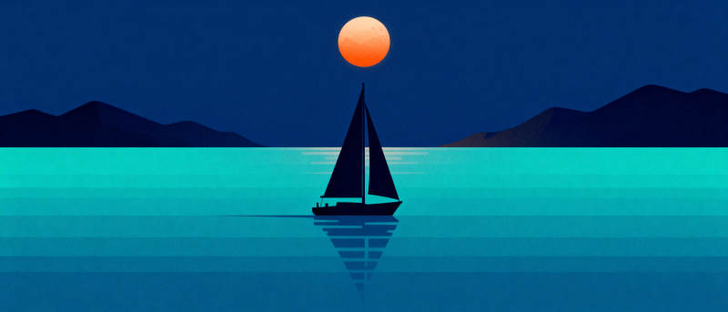 月下孤舟静泊图片