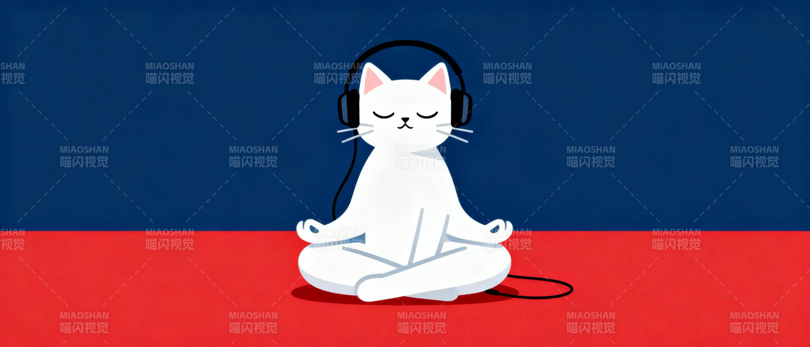 猫咪冥想听音乐图片