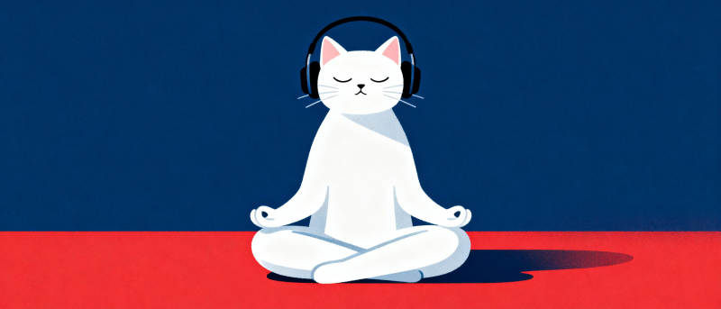 猫儿冥想听音乐图片