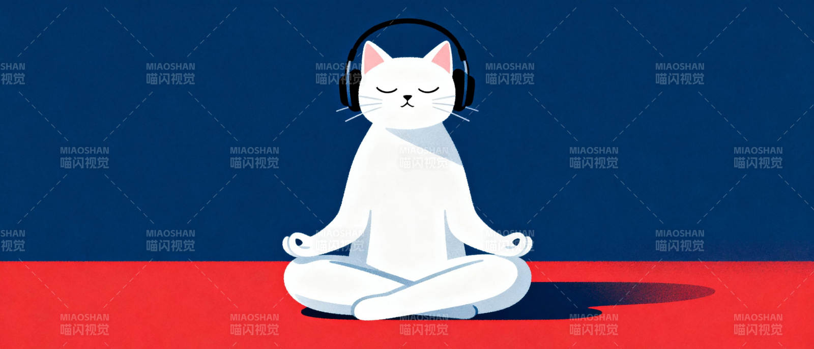 猫儿冥想听音乐图片