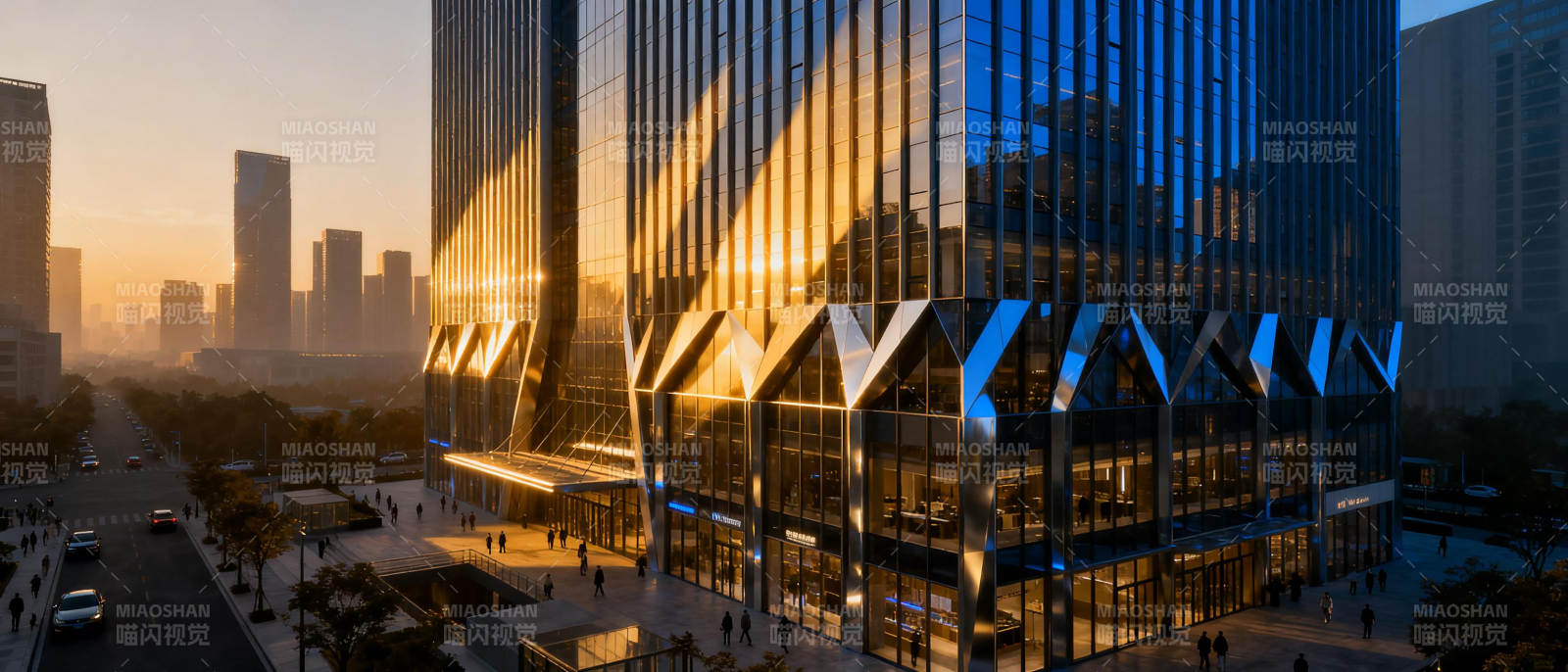 现代都市建筑剪影图片