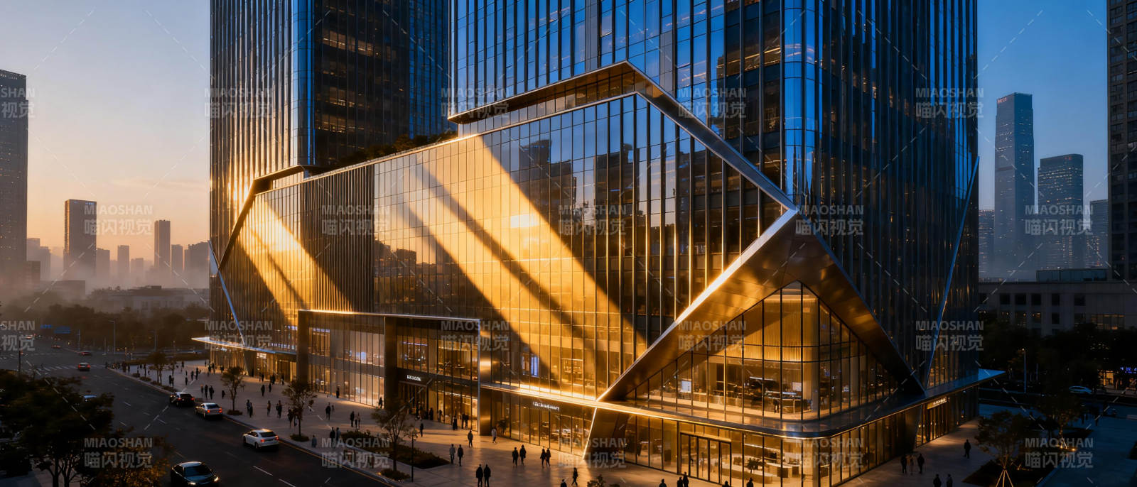 现代都市玻璃建筑图片