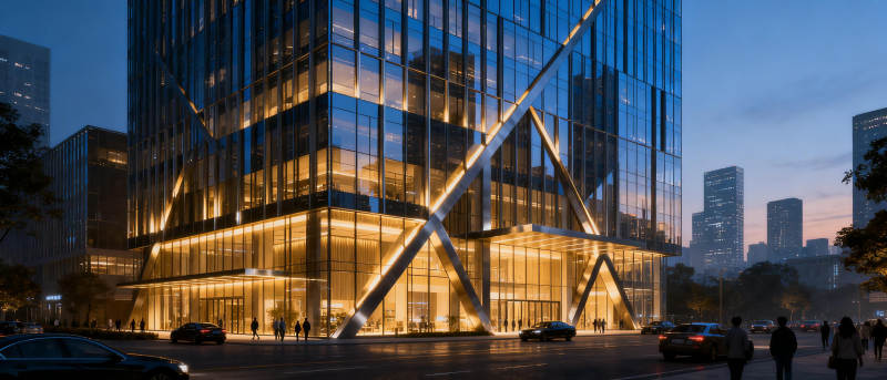 现代建筑夜景图片