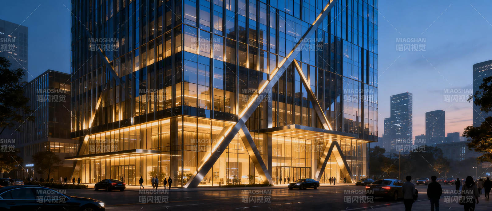 现代建筑夜景图片