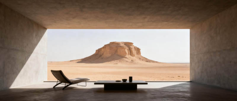 沙漠中的静谧居所图片