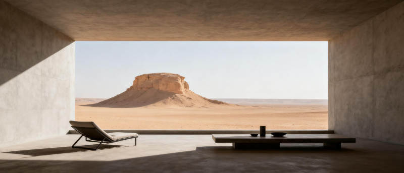 沙漠中的现代居所图片