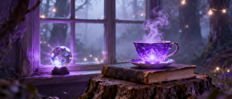 魔幻茶香夜景图片