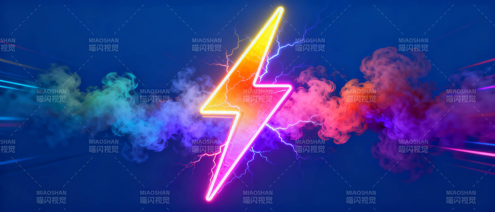 霓虹闪电云彩图片