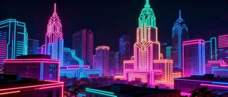 霓虹都市夜景图片