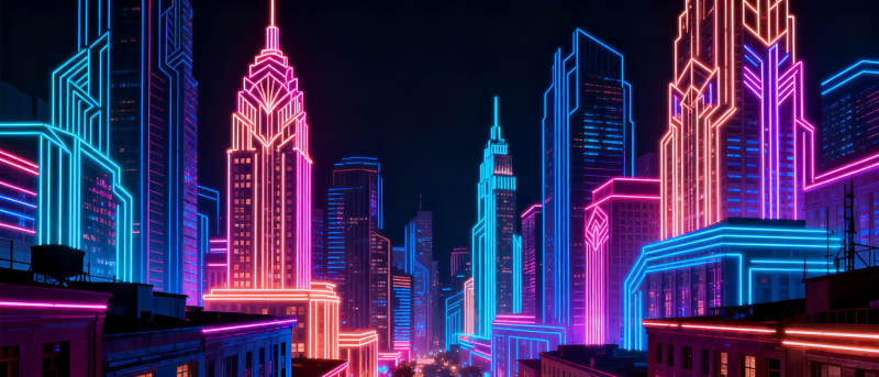 霓虹都市夜景图片